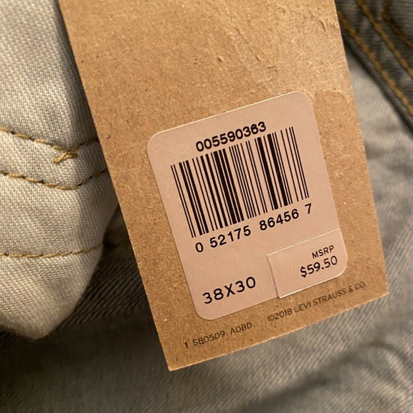 Levis 559 Relaxed Straight Jeans 38x30 Light Wash - Picture 6 of 10